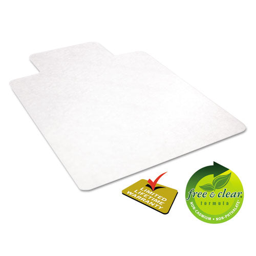 Image of deflecto® EconoMat All Day Use Chair Mat for Hard Floors, Flat Packed, 45 x 53, Wide Lipped, Clear