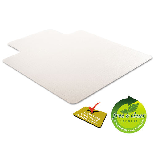 Image of deflecto® Execumat All Day Use Chair Mat For High Pile Carpet, 45 X 53, Wide Lipped, Clear