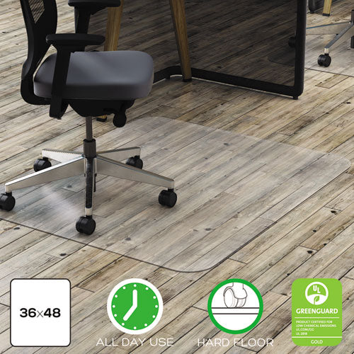 Image of deflecto® All Day Use Chair Mat - Hard Floors, 36 X 48, Rectangular, Clear
