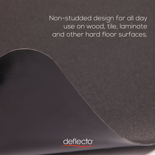 Image of deflecto® EconoMat All Day Use Chair Mat for Hard Floors, Flat Packed, 45 x 53, Black