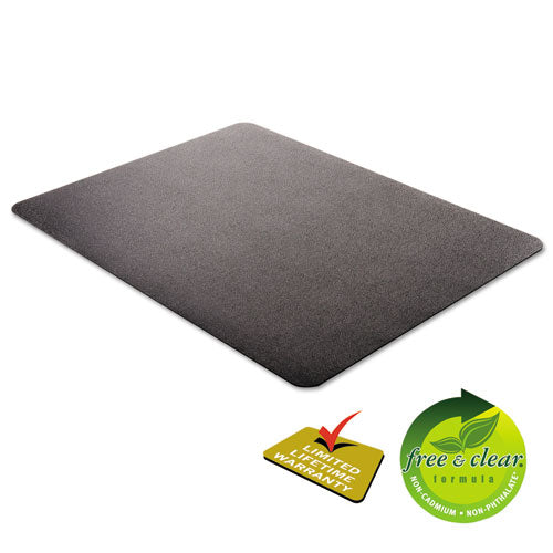 Image of deflecto® EconoMat All Day Use Chair Mat for Hard Floors, Flat Packed, 45 x 53, Black