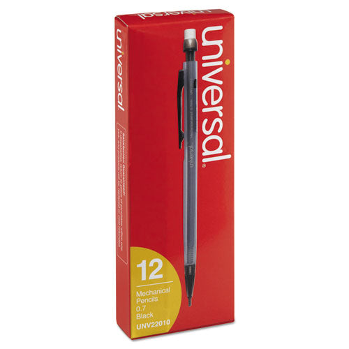 Image of Universal Mechanical Pencil, 0.7 mm, HB (#2), Black Lead, Smoke/Black Barrel, Dozen