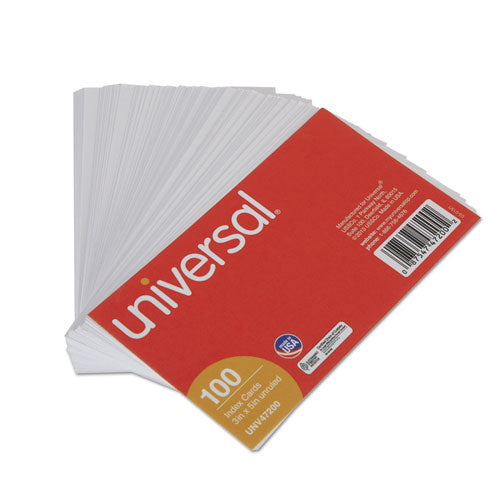 Image of Universal® Unruled Index Cards, 3 X 5, White, 100/pack