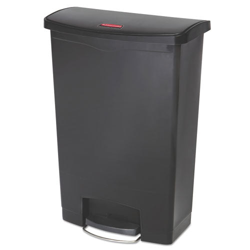 Image of Rubbermaid® Commercial Streamline Resin Step-On Container, Front Step Style, 24 gal, Polyethylene, Black