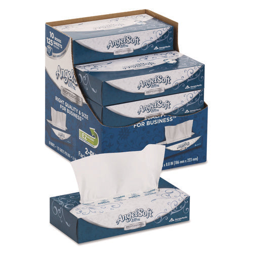 Image of Angel Soft® Ps Ultra Facial Tissue, 2-Ply, White, 125 Sheets/box, 10 Boxes/carton