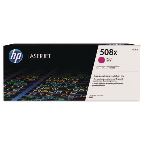 Image of HP HP 508x, (cf363x) High-Yield Magenta Original Laserjet Toner Cartridge