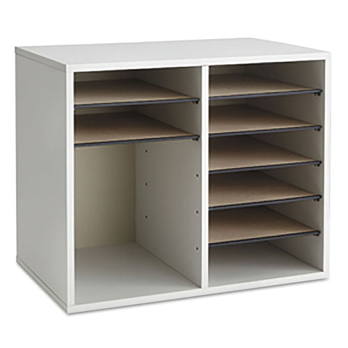 Image of Safco® Fiberboard Literature Sorter, 12 Compartments, 19.63 x 11.88 x 16.13, Gray