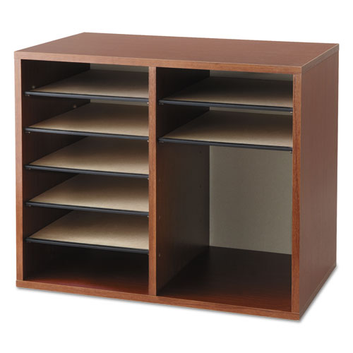 Image of Safco® Fiberboard Literature Sorter, 12 Compartments, 19.63 x 11.88 x 16.13, Cherry