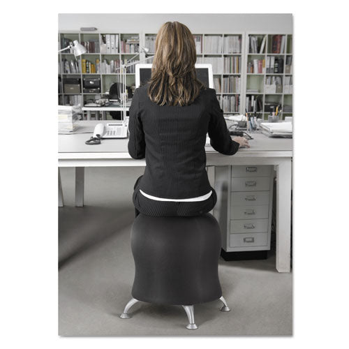Image of Safco® Zenergy Ball Chair, Backless, Supports Up To 250 Lb, Black Fabric Seat, Silver Base