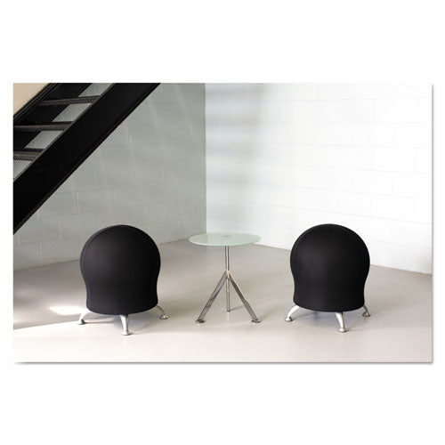 Image of Safco® Zenergy Ball Chair, Backless, Supports Up To 250 Lb, Black Fabric Seat, Silver Base
