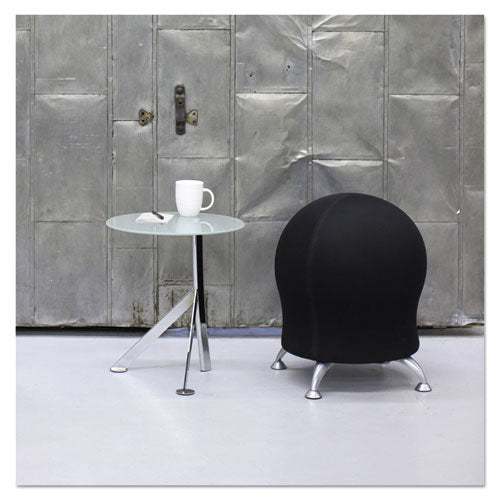 Image of Safco® Zenergy Ball Chair, Backless, Supports Up To 250 Lb, Black Fabric Seat, Silver Base