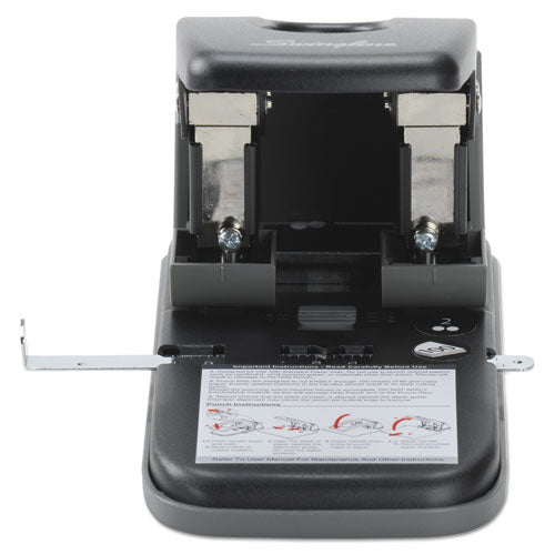 Image of Swingline® 100-Sheet High Capacity Two-Hole Punch, Fixed Centers, 9/32" Holes, Black/gray