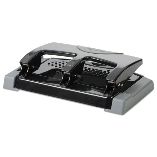 Image of Swingline® 45-Sheet Smarttouch Three-Hole Punch, 9/32" Holes, Black/gray