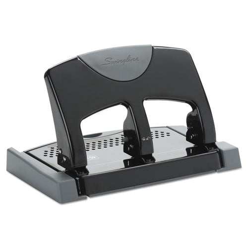 Image of Swingline® 45-Sheet Smarttouch Three-Hole Punch, 9/32" Holes, Black/gray