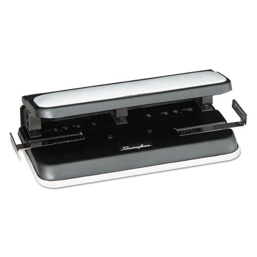 Image of Swingline® 32-Sheet Easy Touch Two- To Three-Hole Punch With Cintamatic Centering, 9/32" Holes, Black/gray