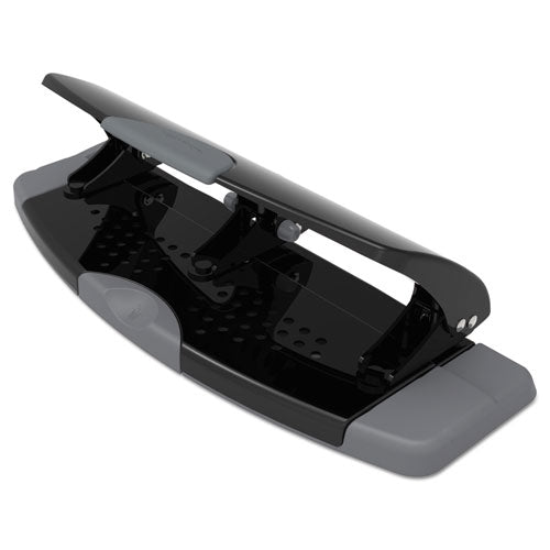 Image of Swingline® 20-Sheet Smarttouch Three-Hole Punch, 9/32" Holes, Black/gray