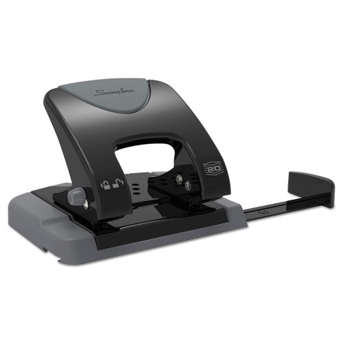 Image of Swingline® 20-Sheet Smarttouch Two-Hole Punch, 9/32" Holes, Black/gray