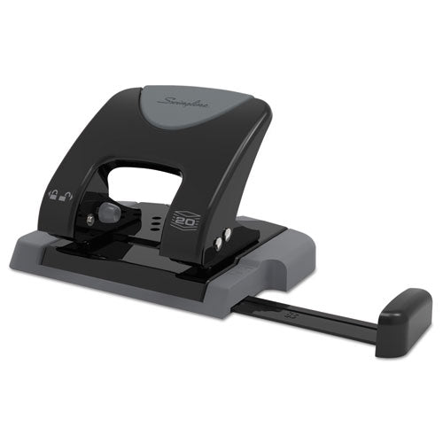 Image of Swingline® 20-Sheet Smarttouch Two-Hole Punch, 9/32" Holes, Black/gray