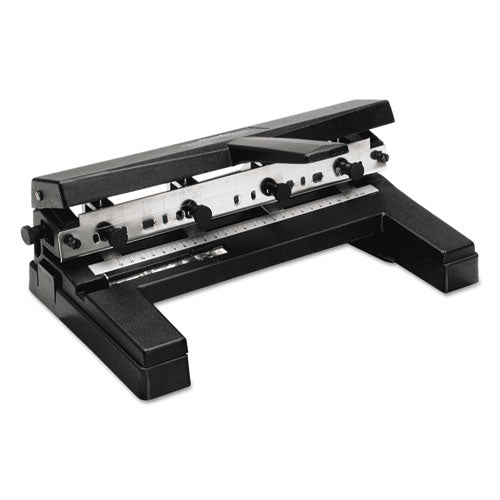 Image of Swingline® 40-Sheet Heavy-Duty Two- To Four-Hole Adjustable Heavy-Duty Paper Punch, 9/32" Holes, Black