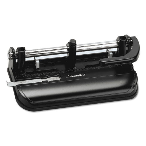 Image of Swingline® 32-Sheet Lever Handle Heavy-Duty Two- To Seven-Hole Punch, 9/32" Holes, Black