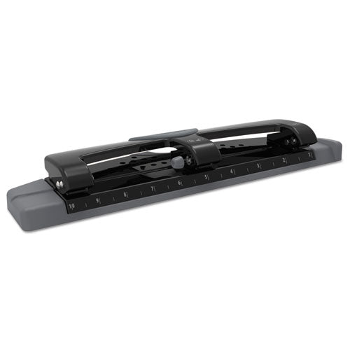 Image of Swingline® 12-Sheet Smarttouch Three-Hole Punch, 9/32" Holes, Black/gray