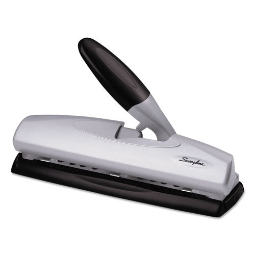 Image of Swingline® 20-Sheet Lighttouch Desktop Two- To Seven-Hole Punch, 9/32" Holes, Silver/black