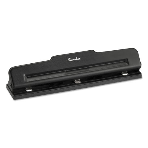 Image of Swingline® 10-Sheet Desktop Light-Duty Two- To Three-Hole Adjustable Punch, 9/32" Holes, Black