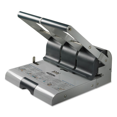 Image of Swingline® 160-Sheet Antimicrobial Protected High-Capacity Adjustable Punch, Two- To Three-Hole, 9/32" Holes, Putty/gray