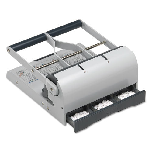 Image of Swingline® 160-Sheet Antimicrobial Protected High-Capacity Adjustable Punch, Two- To Three-Hole, 9/32" Holes, Putty/gray