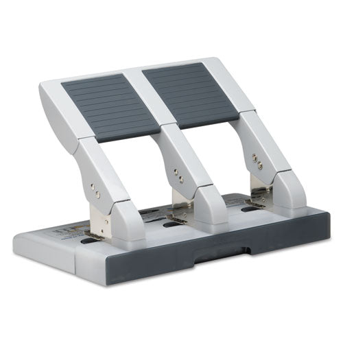 Image of Swingline® 75-Sheet Heavy-Duty High-Capacity Three-Hole Adjustable Punch, 9/32" Holes, Putty/gray