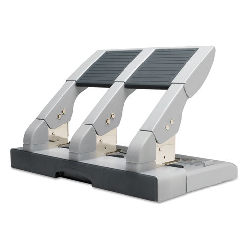 Image of Swingline® 75-Sheet Heavy-Duty High-Capacity Three-Hole Adjustable Punch, 9/32" Holes, Putty/gray