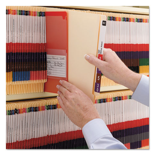 Image of Smead Manila End Tab Classification Folders, 2" Expansion, 2 Dividers, 6 Fasteners, Letter Size, Manila Exterior, 10/Box