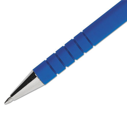 Image of Paper Mate® FlexGrip Ultra Recycled Ballpoint Pen, Stick, Fine 0.8 mm, Blue Ink, Blue Barrel, Dozen