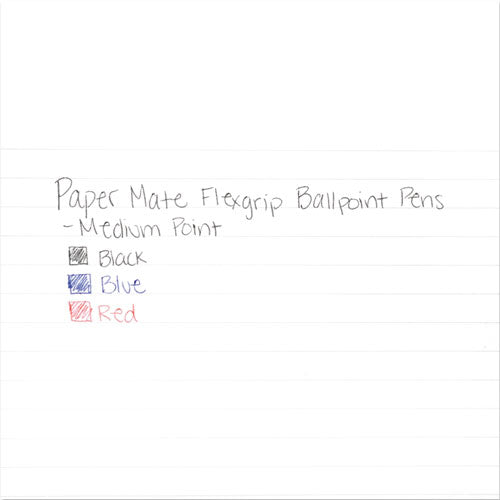 Image of Paper Mate® FlexGrip Ultra Recycled Ballpoint Pen, Retractable, Medium 1 mm, Black Ink, Black/Gray Barrel, Dozen