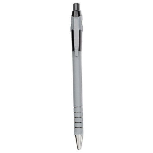 Image of Paper Mate® FlexGrip Ultra Recycled Ballpoint Pen, Retractable, Medium 1 mm, Black Ink, Black/Gray Barrel, Dozen