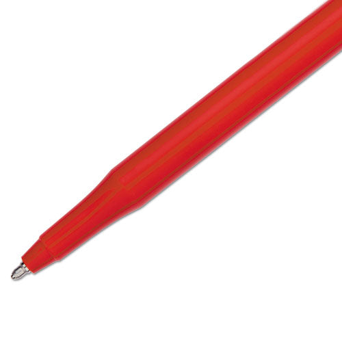 Image of Paper Mate® Eraser Mate Ballpoint Pen, Stick, Medium 1 Mm, Red Ink, Red Barrel, Dozen