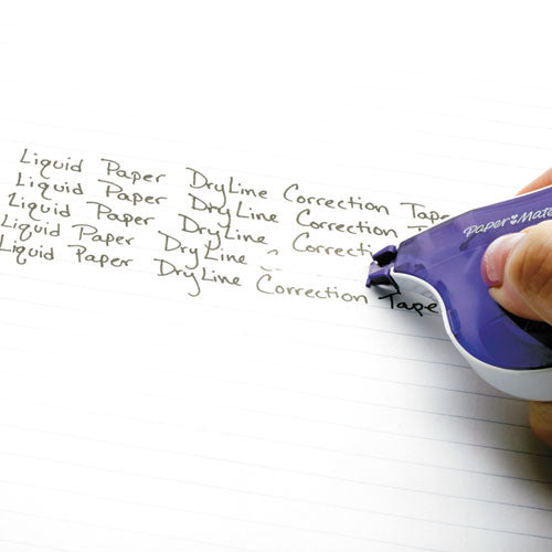 Image of Paper Mate® Liquid Paper® DryLine Correction Tape, Non-Refillable, Green/Purple Applicators, 0.17" x 472", 10/Pack