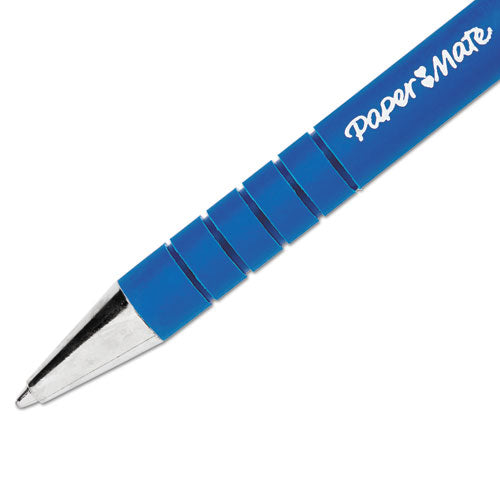 Image of Paper Mate® FlexGrip Ultra Recycled Ballpoint Pen, Retractable, Medium 1 mm, Blue Ink, Blue Barrel, Dozen