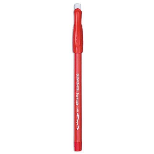 Image of Paper Mate® Eraser Mate Ballpoint Pen, Stick, Medium 1 Mm, Red Ink, Red Barrel, Dozen