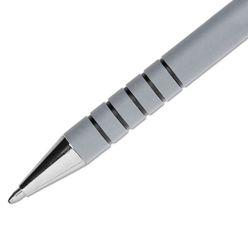 Image of Paper Mate® FlexGrip Ultra Recycled Ballpoint Pen, Stick, Medium 1 mm, Black Ink, Gray Barrel, Dozen