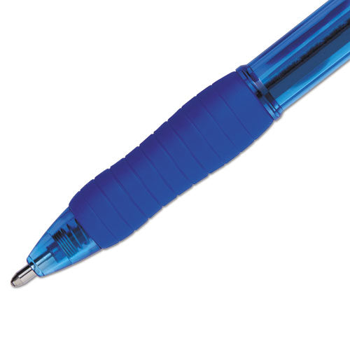Image of Paper Mate® Profile Ballpoint Pen, Retractable, Bold 1.4 mm, Blue Ink, Translucent Blue Barrel, Dozen