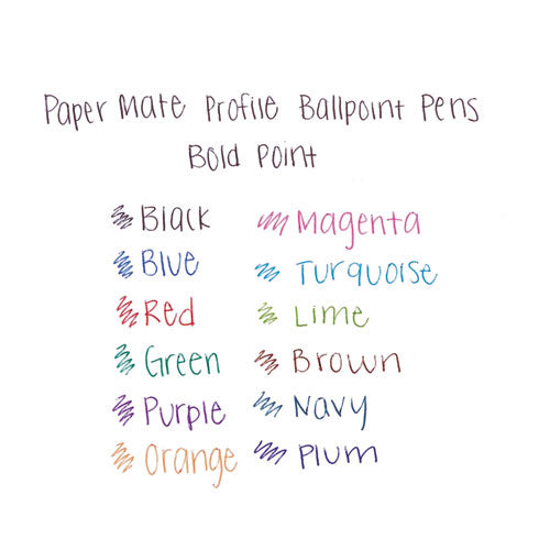Image of Paper Mate® Profile Ballpoint Pen, Retractable, Bold 1.4 mm, Black Ink, Translucent Black Barrel, Dozen