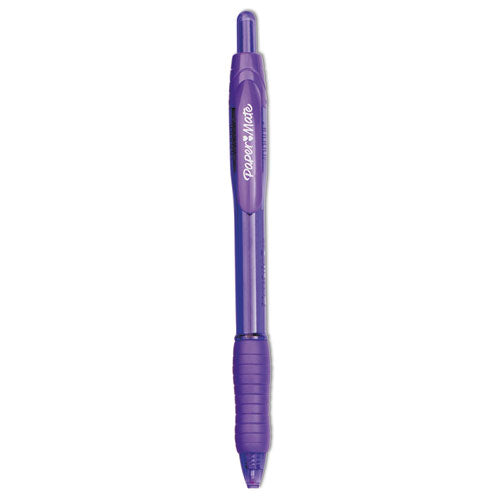 Image of Paper Mate® Profile Ballpoint Pen, Retractable, Bold 1.4 mm, Purple Ink, Translucent Purple Barrel, Dozen
