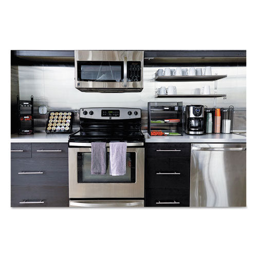 Image of Safco® Onyx Breakroom Organizers, 3 Compartments, 6 X 6 X 18, Steel Mesh, Black
