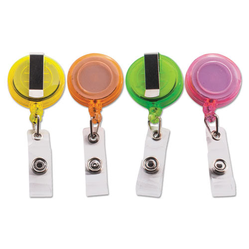 Image of Advantus Deluxe Retractable Id Card Reel, 30" Extension, Assorted Colors, 20/pack