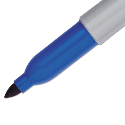 Image of Sharpie® Fine Tip Permanent Marker, Fine Bullet Tip, Blue, Dozen