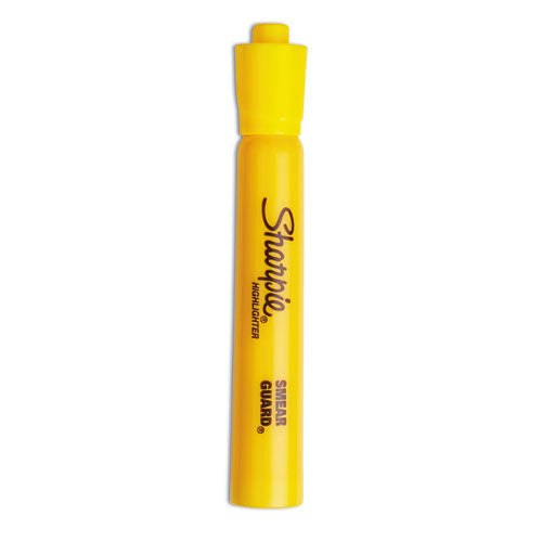 Image of Sharpie® Tank Style Highlighters, Yellow Ink, Chisel Tip, Yellow Barrel, Dozen