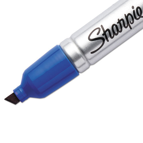 Image of Sharpie® King Size Permanent Marker, Broad Chisel Tip, Blue, Dozen