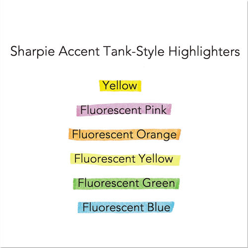 Image of Sharpie® Tank Style Highlighters, Fluorescent Green Ink, Chisel Tip, Green Barrel, Dozen