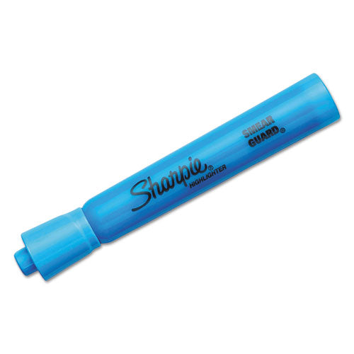 Image of Sharpie® Tank Style Highlighters, Blue Ink, Chisel Tip, Blue Barrel, Dozen